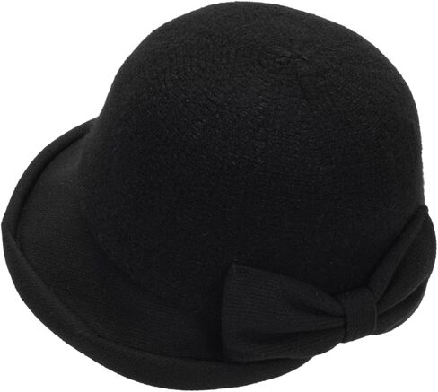 Bowler Cloche Hats for Women 1920S Vintage Wool Church Hat Winter Bucket Hat with Bow in Kuwait