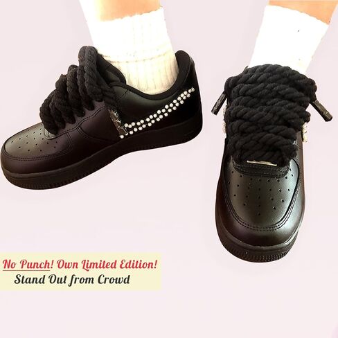 Lopau Thick Rope Shoe Laces for Air Force 1, Dont Punch DIY Chunky Jumbo Shoelaces for Dunk,Air Jordan,AF1 Sneakers in Saudi Arabia