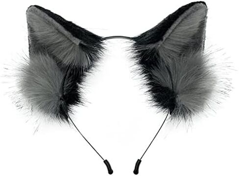 Furry Wolf Ears Fox Ears Cat Headband Lovely Plush Animal Hair Hoop Kawaii Anime Cosplay Headband Christmas Halloween (1) in Saudi Arabia