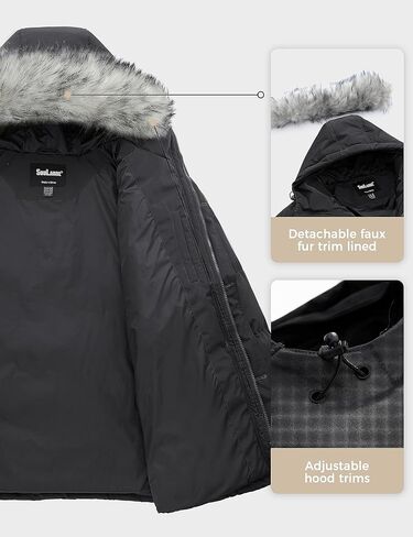 Soularge Men's Big and Tall Thicken Padded Winter Parka Coat with Removable Hood in Saudi Arabia