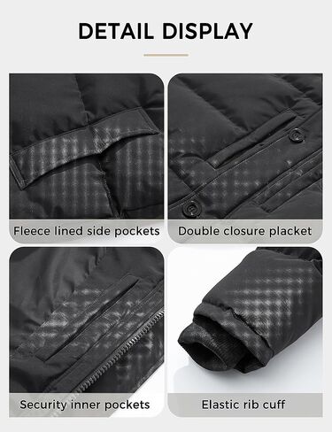 Soularge Men's Big and Tall Thicken Padded Winter Parka Coat with Removable Hood in Saudi Arabia