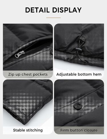 Soularge Men's Big and Tall Thicken Padded Winter Parka Coat with Removable Hood in Saudi Arabia
