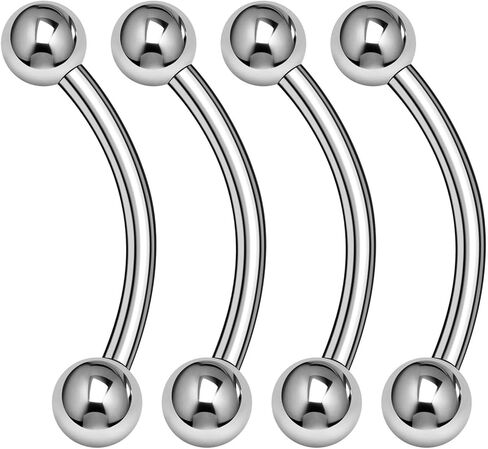 KJM Fashion 4 قطعة منحني الحديد الكرة الحاجب الرخ الغضروف الزنمة أقراط Daith ثقب المجوهرات اختيار الحجم واللون in Kuwait