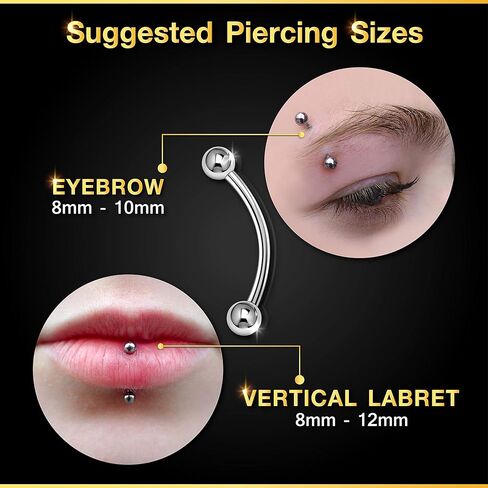 KJM Fashion 4 قطعة منحني الحديد الكرة الحاجب الرخ الغضروف الزنمة أقراط Daith ثقب المجوهرات اختيار الحجم واللون in Kuwait