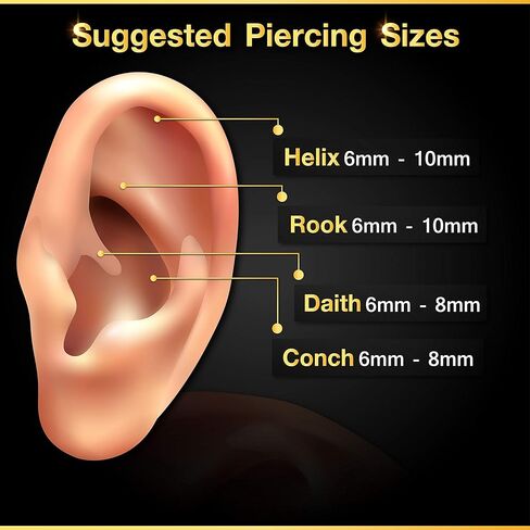 KJM Fashion 4 قطعة منحني الحديد الكرة الحاجب الرخ الغضروف الزنمة أقراط Daith ثقب المجوهرات اختيار الحجم واللون in Kuwait