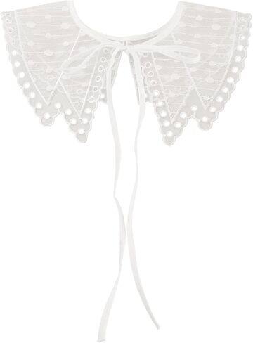 Elerevyo Detachable False Collar, Embroidery Mini Cape Neck Ruff Dickey Fake Collar for Blouse in Saudi Arabia