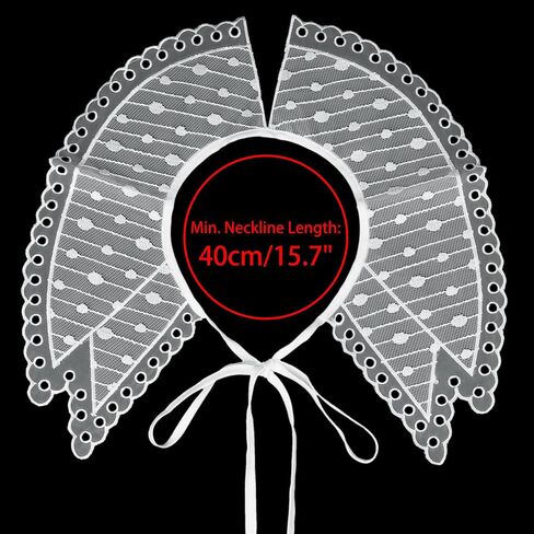 Elerevyo Detachable False Collar, Embroidery Mini Cape Neck Ruff Dickey Fake Collar for Blouse in Saudi Arabia