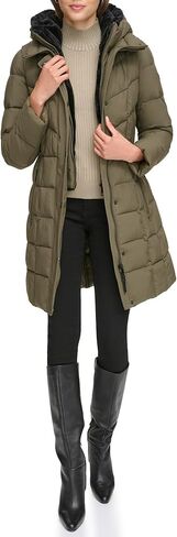 DKNY Women's Bib-Front Long Puffer in Kuwait