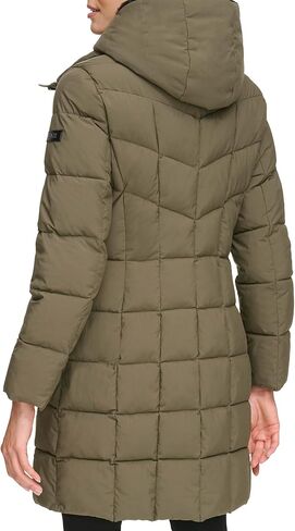 DKNY Women's Bib-Front Long Puffer in Kuwait