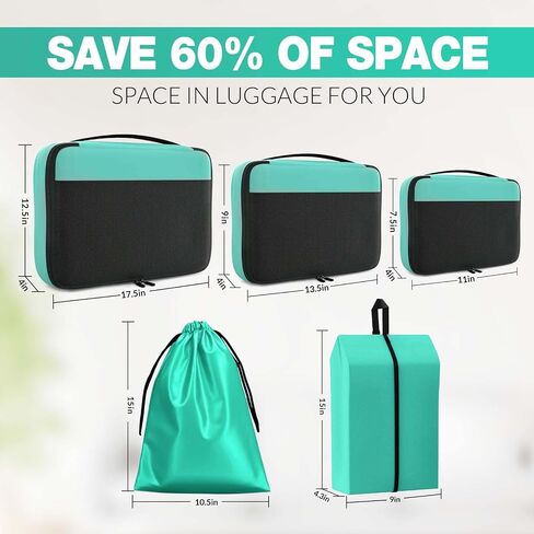 5 Set Packing Cubes for Suitcases, Travel Packing Organized Cubes for Carry On Suitcases,Lightwight Luggage Organizer Bags with Travel Accessories in Saudi Arabia