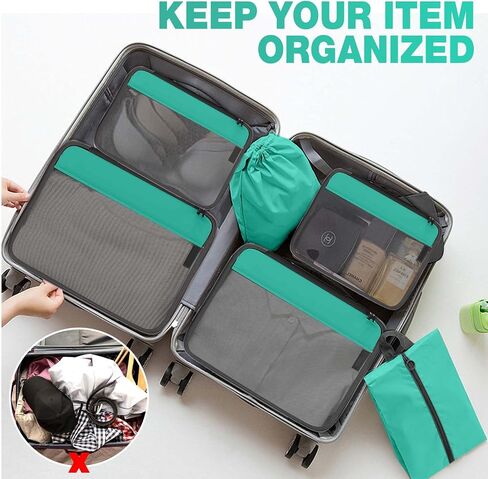 5 Set Packing Cubes for Suitcases, Travel Packing Organized Cubes for Carry On Suitcases,Lightwight Luggage Organizer Bags with Travel Accessories in Saudi Arabia