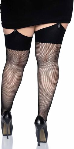 جوارب Leg Avenue النسائية من الألياف اللدنة الشبكية مع جزء علوي مريح واسع النطاق in Kuwait