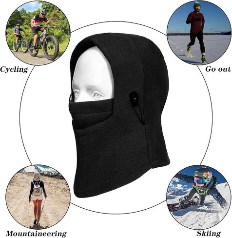 2 Pieces Kids Balaclava Windproof Winter Ski Cap Thick Warm Fleece Face Cover for Children Outdoor Activities in Saudi Arabia