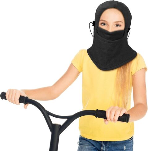 2 Pieces Kids Balaclava Windproof Winter Ski Cap Thick Warm Fleece Face Cover for Children Outdoor Activities in Saudi Arabia