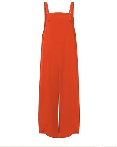 Shebote Womens Sleeveless Cotton Linen Adjustable Bib Overalls Baggy Jumpsuits Romper with Pockets Straps Jumpsuit in Kuwait