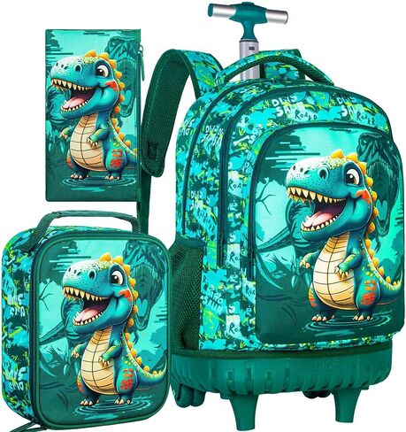 3Pcs Rolling Backpack for Girls Women, Kids Roller Bookbag with Wheels, Butterfly Wheeled Backpacks Set for Elementary Toddler(Black) in Saudi Arabia