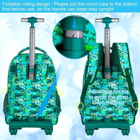 3Pcs Rolling Backpack for Girls Women, Kids Roller Bookbag with Wheels, Butterfly Wheeled Backpacks Set for Elementary Toddler(Black) in Saudi Arabia