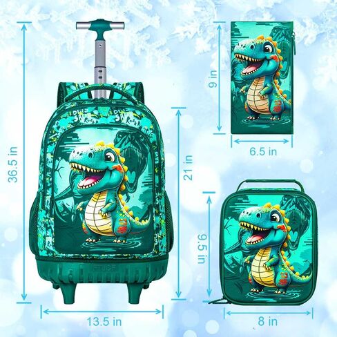 3Pcs Rolling Backpack for Girls Women, Kids Roller Bookbag with Wheels, Butterfly Wheeled Backpacks Set for Elementary Toddler(Black) in Saudi Arabia