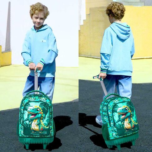 3Pcs Rolling Backpack for Girls Women, Kids Roller Bookbag with Wheels, Butterfly Wheeled Backpacks Set for Elementary Toddler(Black) in Saudi Arabia