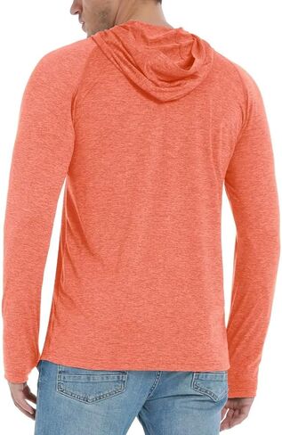 قمصان Boladeci الرجالية للحماية من الطفح الجلدي مع غطاء للرأس وأكمام طويلة بعامل حماية من أشعة الشمس 50+ للحماية من الشمس، قمصان سباحة سريعة الجفاف بعامل حماية من الشمس للرجال in Kuwait