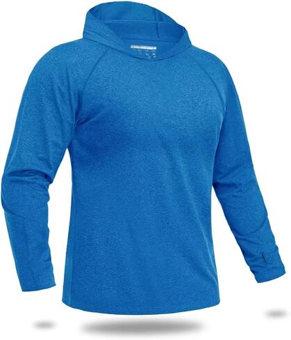 قمصان Boladeci الرجالية للحماية من الطفح الجلدي مع غطاء للرأس وأكمام طويلة بعامل حماية من أشعة الشمس 50+ للحماية من الشمس، قمصان سباحة سريعة الجفاف بعامل حماية من الشمس للرجال in Kuwait