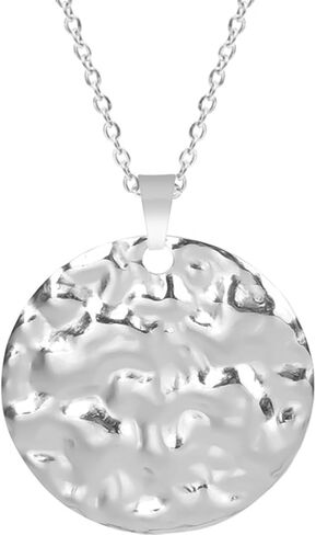 Jude Jewelers Stainless Steel Round Shaped Hammered Surface Plain Biker Party Punk Hiphop Collar Necklace in Saudi Arabia