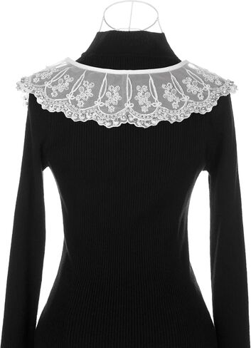 Elerevyo Detachable Fake Collar, Rhinestone Little Shawl Mini Cape Choker Necklace False Peter Pan Collar for Women Blouse in Saudi Arabia