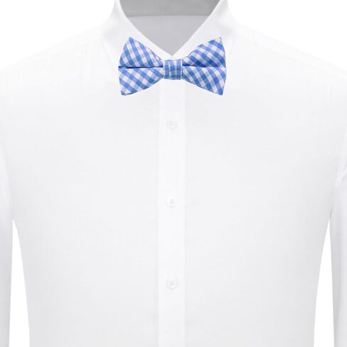 Jacob Alexander Men's Gingham Checkered Pattern Pre-Tied Banded Bow Tie in Saudi Arabia