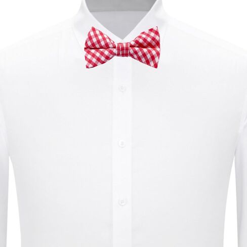 Jacob Alexander Men's Gingham Checkered Pattern Pre-Tied Banded Bow Tie in Saudi Arabia