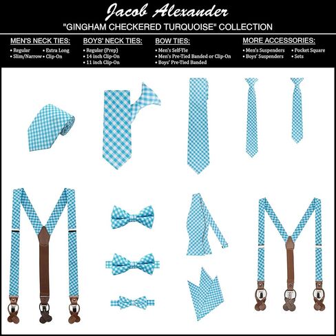 ربطة عنق رجالي من Jacob Alexander بنمط مربعات مربوطة مسبقًا in Kuwait