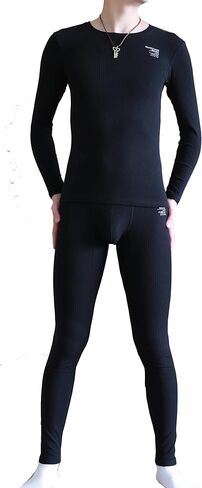IYUNYI Men's Ultra Soft Ribbed Cotton Thermal Underwear Base Layer Long Johns Set in Kuwait