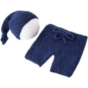Vemonllas Newborn Photography Props Outfits Girl Boy Baby Photoshoot Props Mohair Sleepy Hat Pant Baby Photo Prop Outfit Sets in Kuwait