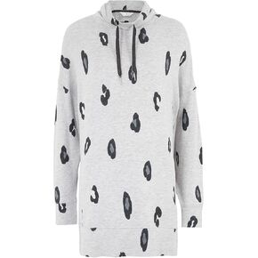 Marks & Spencer Women's Loungewear Flexifit Animal Funnel Long Sleeve Sweat Top in Kuwait