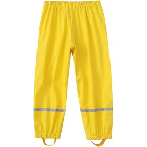 Hiheart Boys Girls Waterproof Rain Pants Lightweight Single Layer Overpants Rainwear