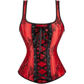 Blidece Women Steampunk Pirate Corsets and Bustiers Top Overbust Shaper Sexy Strap Renaissance Gothic Bodice in Kuwait