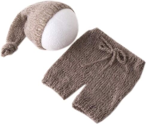 Vemonllas Newborn Photography Props Outfits Girl Boy Baby Photoshoot Props Mohair Sleepy Hat Pant Baby Photo Prop Outfit Sets in Saudi Arabia