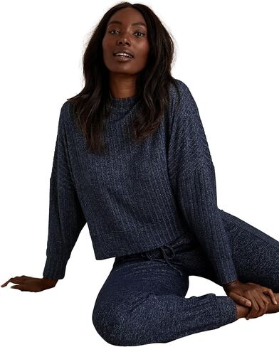 Marks & Spencer Women's Loungewear Cozy Rib Long Sleeve Sweat Top in Saudi Arabia