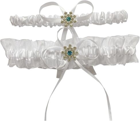 NBCMVMV Women's Stretch Wedding Garter Set for Bride with Beads Prom Garter Satin Garters Set in Saudi Arabia