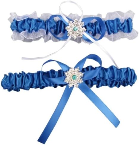 NBCMVMV Women's Stretch Wedding Garter Set for Bride with Beads Prom Garter Satin Garters Set in Saudi Arabia