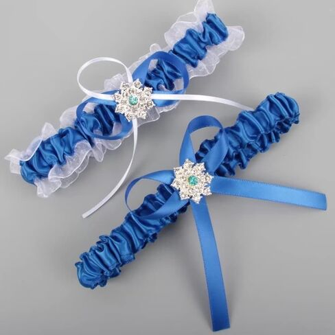 NBCMVMV Women's Stretch Wedding Garter Set for Bride with Beads Prom Garter Satin Garters Set in Saudi Arabia