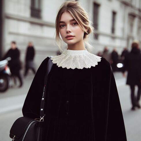 الأبيض الدانتيل طوق والأصفاد مجموعة مهرج كشكش طوق الاكسسوارات راهبة زي أساسيات Draculaura تأثيري RBG زي in Kuwait