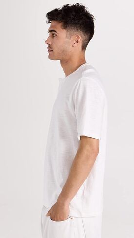 Vince Men's Slub Split Neck Tee in Saudi Arabia