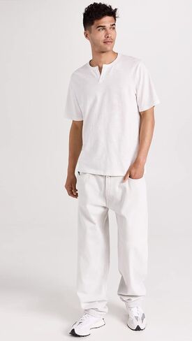 Vince Men's Slub Split Neck Tee in Saudi Arabia
