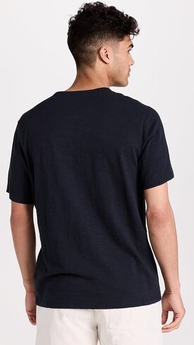 Vince Men's Slub Split Neck Tee in Saudi Arabia