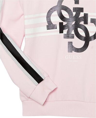 GUESS Girls' Organic French Terry Striped Logo Sweatshirt in Saudi Arabia