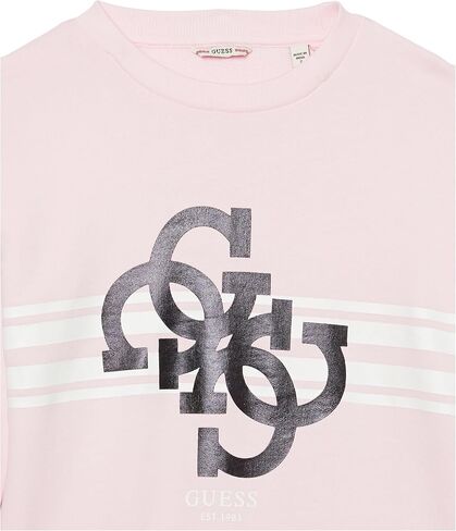GUESS Girls' Organic French Terry Striped Logo Sweatshirt in Saudi Arabia