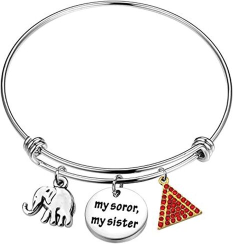 AKTAP Delta Sigma Theta Sorority Paraphernalia Gift My Soror My Sister Elephant Charm Bracelet DST Jewelry Greek Sorority Sisterhood Gift in Saudi Arabia