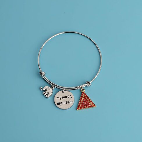 AKTAP Delta Sigma Theta Sorority Paraphernalia Gift My Soror My Sister Elephant Charm Bracelet DST Jewelry Greek Sorority Sisterhood Gift in Saudi Arabia