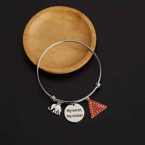 AKTAP Delta Sigma Theta Sorority Paraphernalia Gift My Soror My Sister Elephant Charm Bracelet DST Jewelry Greek Sorority Sisterhood Gift in Saudi Arabia