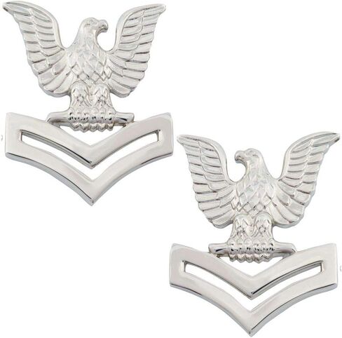 طوق شارة من الفئة الثانية من USN Petty Officer بلمسة نهائية رسمية للمرآة - زوج, عاكسة, One Size in Saudi Arabia